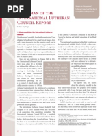 Chairman of the International Lutheran Council Report September 2015