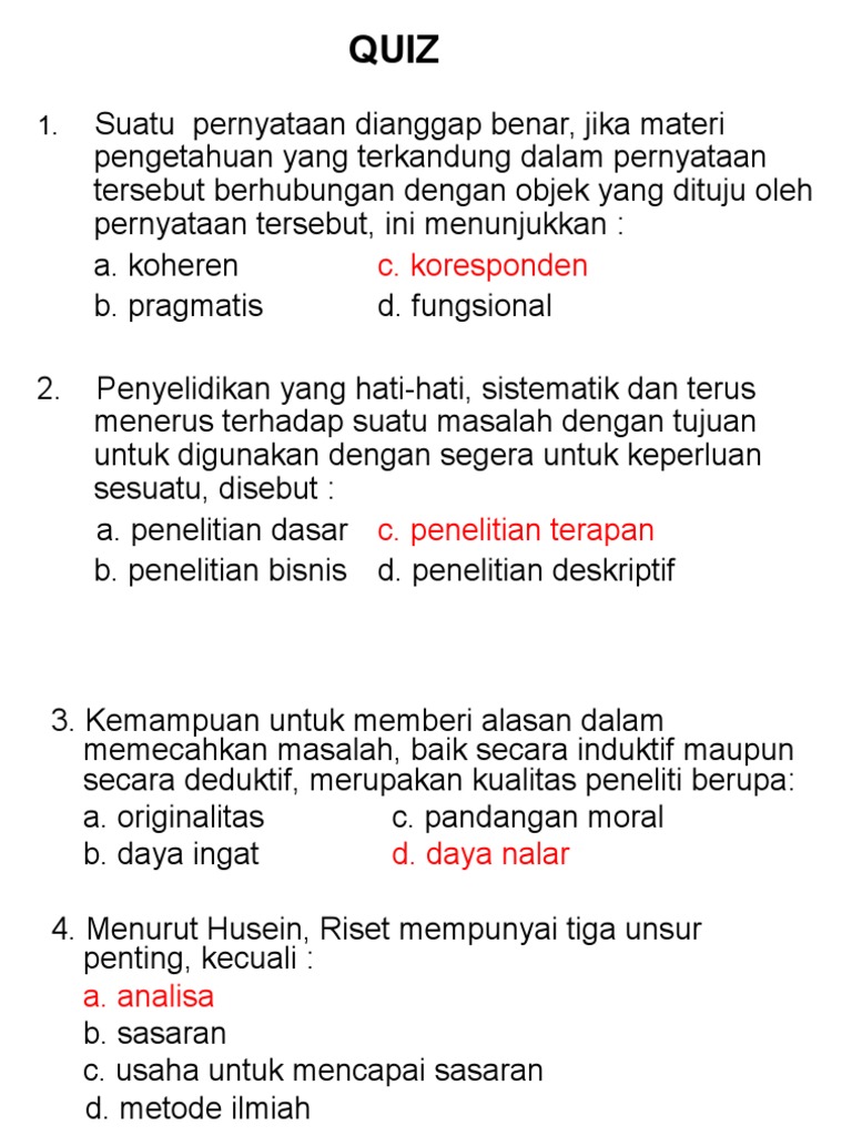 Soal Materi Metodologi Penelitian