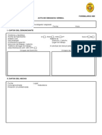 FORMULARIO 005 - Acta Denuncia Verbal