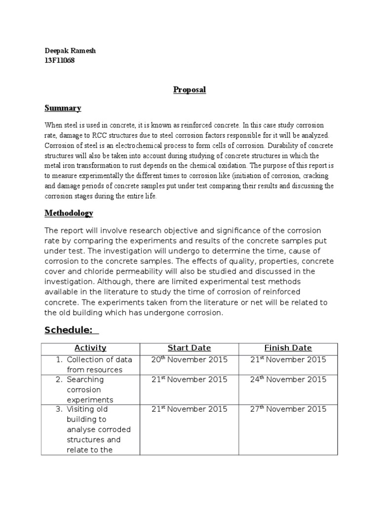 Proposal Material Project | PDF | Corrosion | Experiment