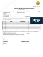 FORMULARIO 013 - Recoleccion y Secuestro de Indicios Materiales