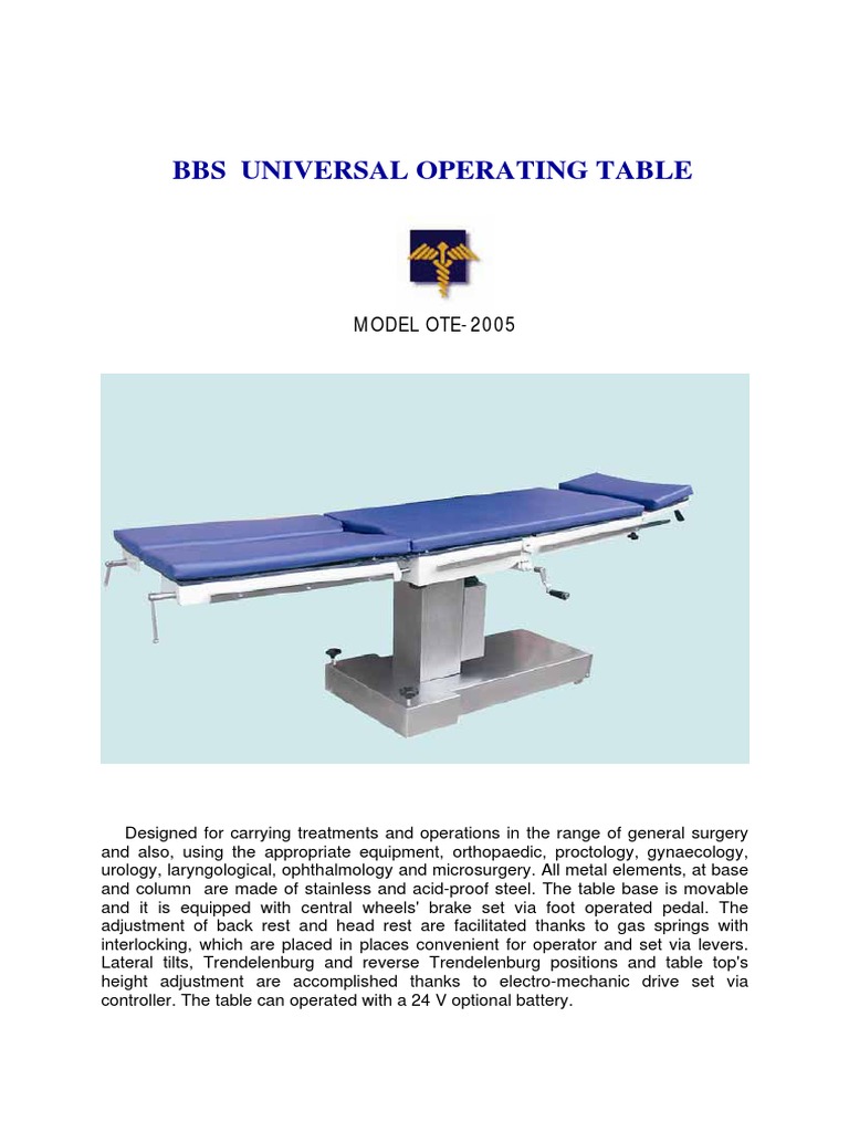 Beta Biomedical Surgical Table | PDF