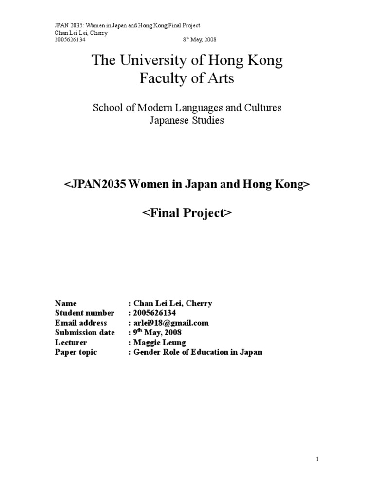 Gender Roles in Japanese Education | PDF | Gender | Gender Studies