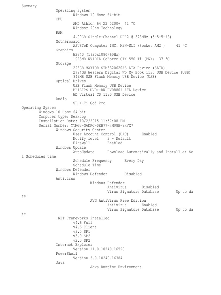 Jake PC Speccy | PDF | Microsoft Windows | Computer Data
