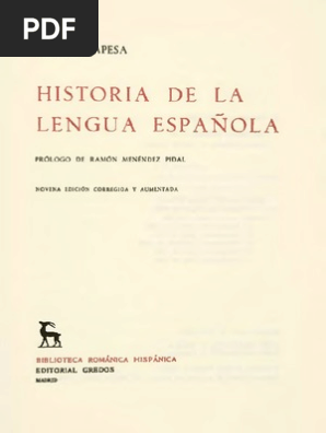 143175760 Historia De La Lengua Espanola Lapesa Rafael Pdf