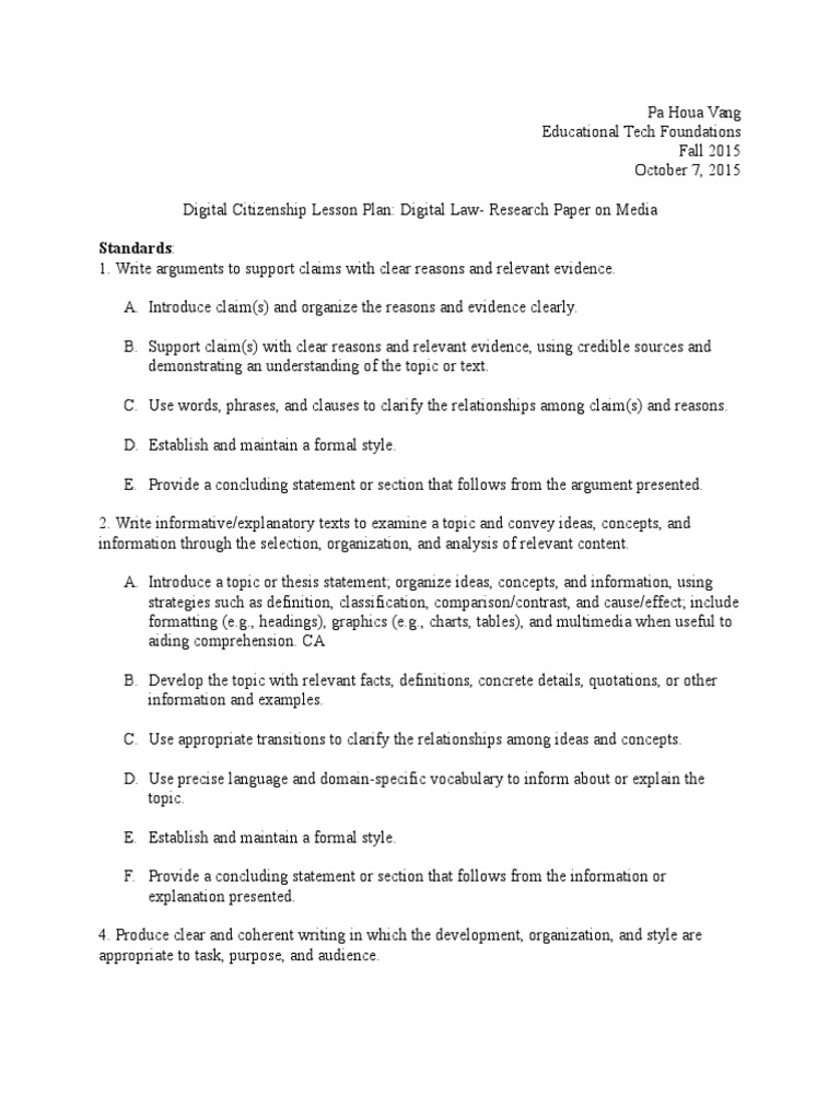 Lesson Plan Digital Citizenship | PDF | Lesson Plan | Citation