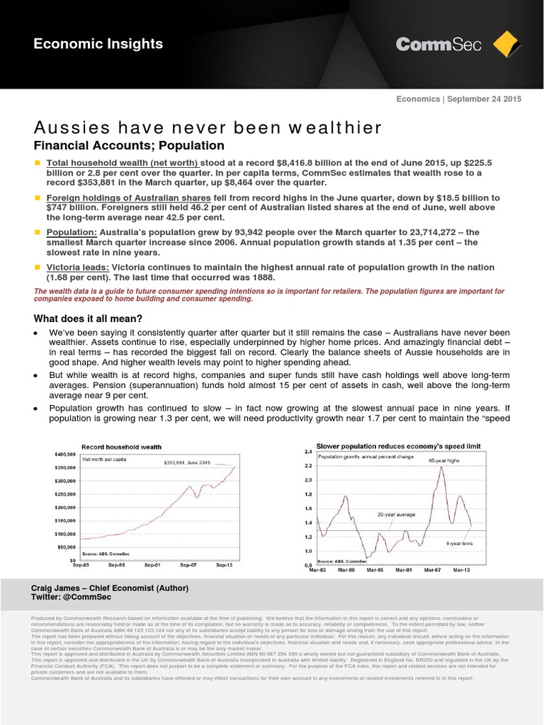 Australians Reach Record Wealth Levels | PDF | Wealth | Euro