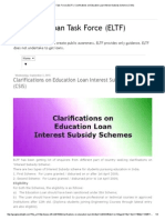 Education Loan Task Force (ELTF) - Clarifications On Education Loan Interest Subsidy Scheme (CSIS)