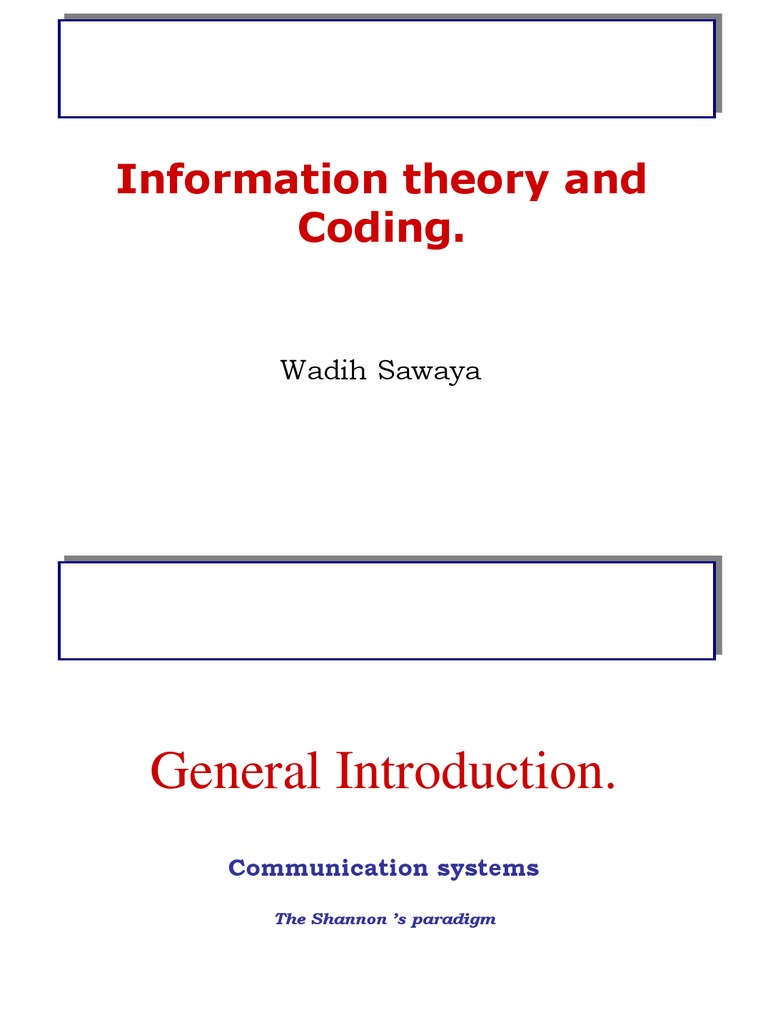 Information Theory and Coding | PDF | Code | Theoretical Computer Science