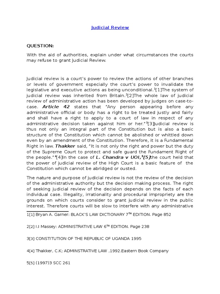 Judicial Review in Uganda PDF Judiciaries Judicial Review