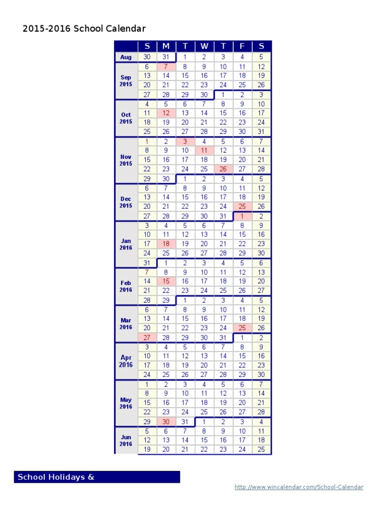 School Calendar  PDF
