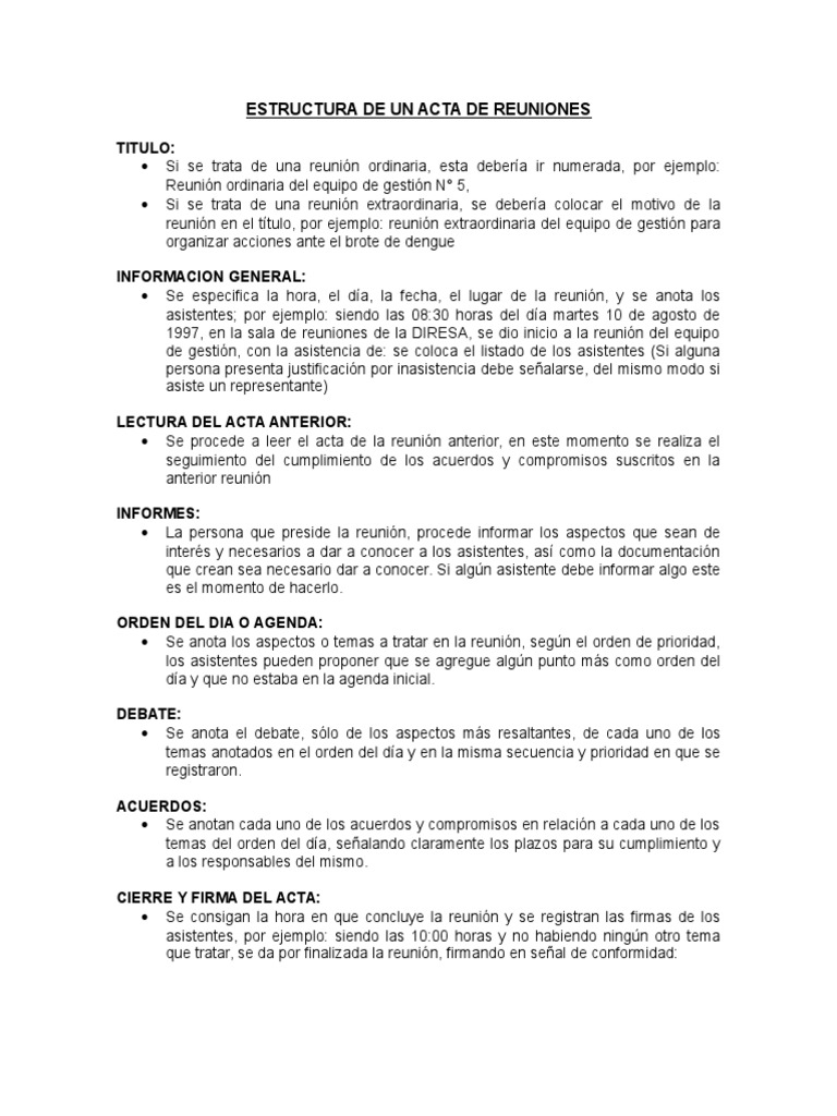 Estructura Acta | PDF