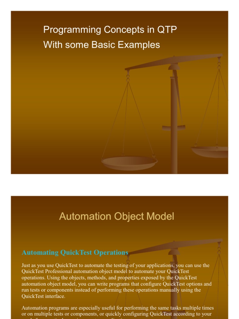 Programming Concepts in QTP With Some Basic Examples | PDF