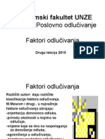 Ekonomski Fakultet Zenica Poslovno Odlucivanje Faktori Odlucivanja Druga Lekcija 2015 - 2016