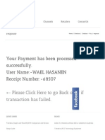 Your Payment Has Been Processed Successfully. User Name:-WAEL HASANEN Receipt Number:-68507