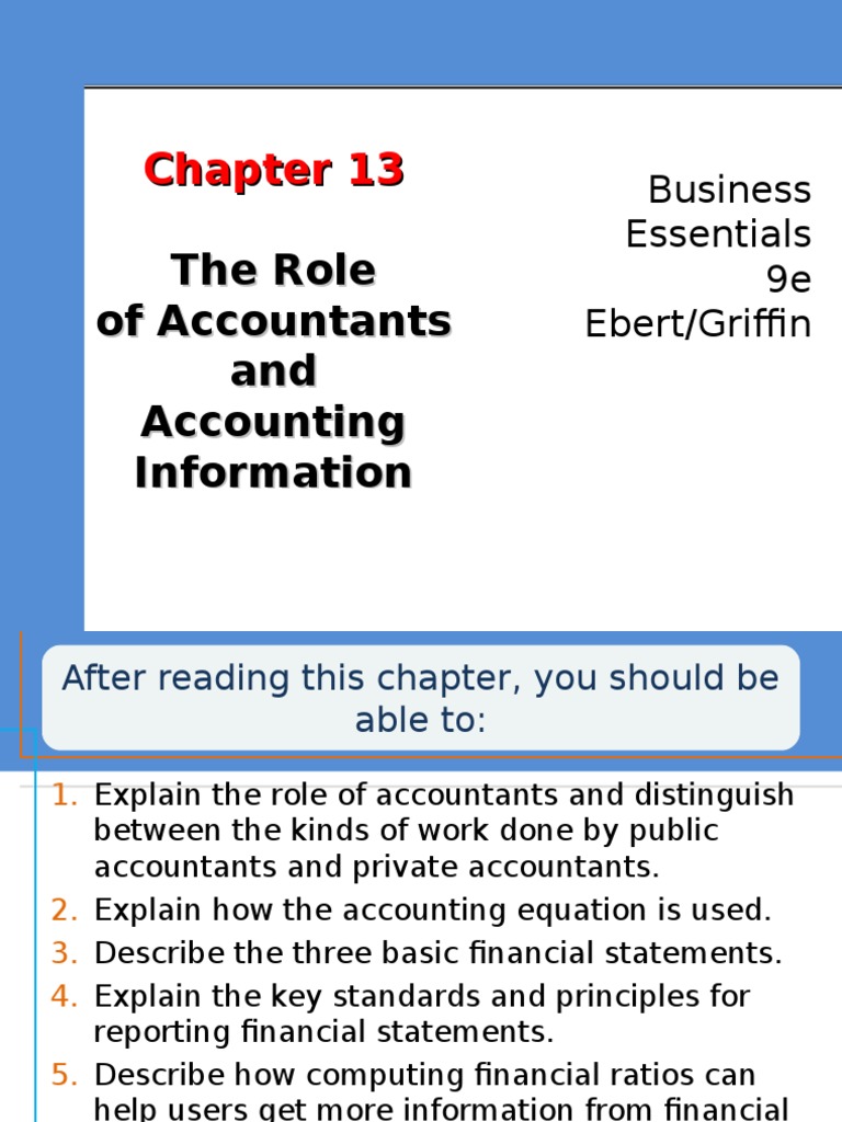 The Role of Accountants and Accounting Information | PDF | Revenue ...