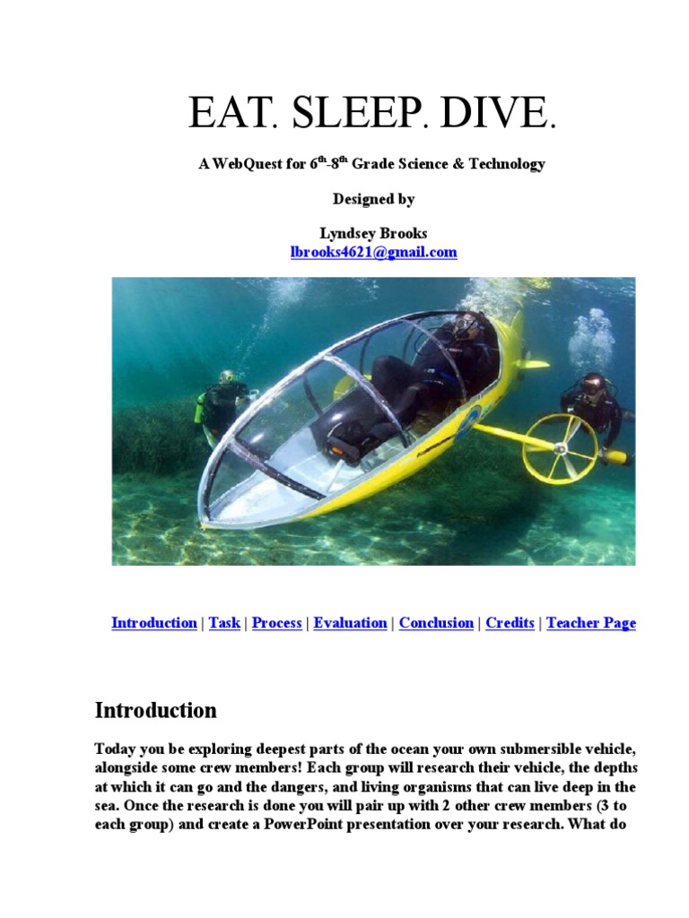 Deep Sea Exploration WebQuest | PDF | Cognition