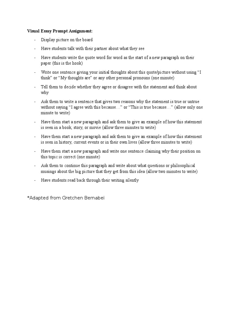 Student Visual Essay Guide | PDF