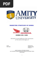 Download HONDA Marketing Strategies of Honda SIEL Cars India Ltd by Kunal Behrani SN292220498 doc pdf