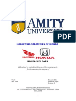 HONDA Marketing Strategies of Honda SIEL Cars India LTD