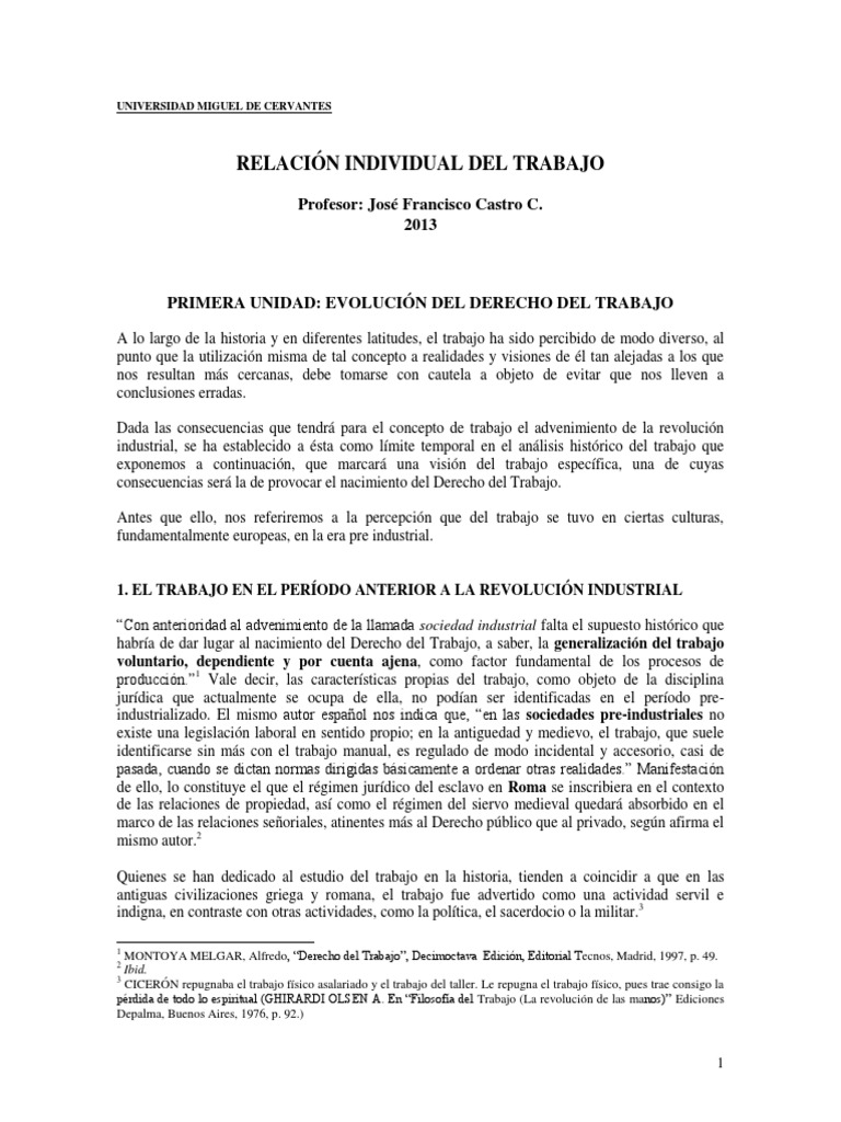 Evolución del Trabajo a lo Largo de la Historia | PDF | Derecho laboral ...