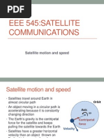 Eee 545:satellite Communications: Satellite Motion and Speed