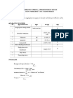 Calibration of Energy Meter