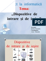 Dispozitive de Intrere Şi de Ieşire