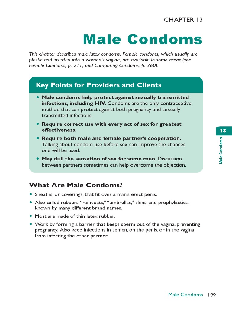 Male Condoms: Key Points For Providers and Clients | PDF | Condom ...