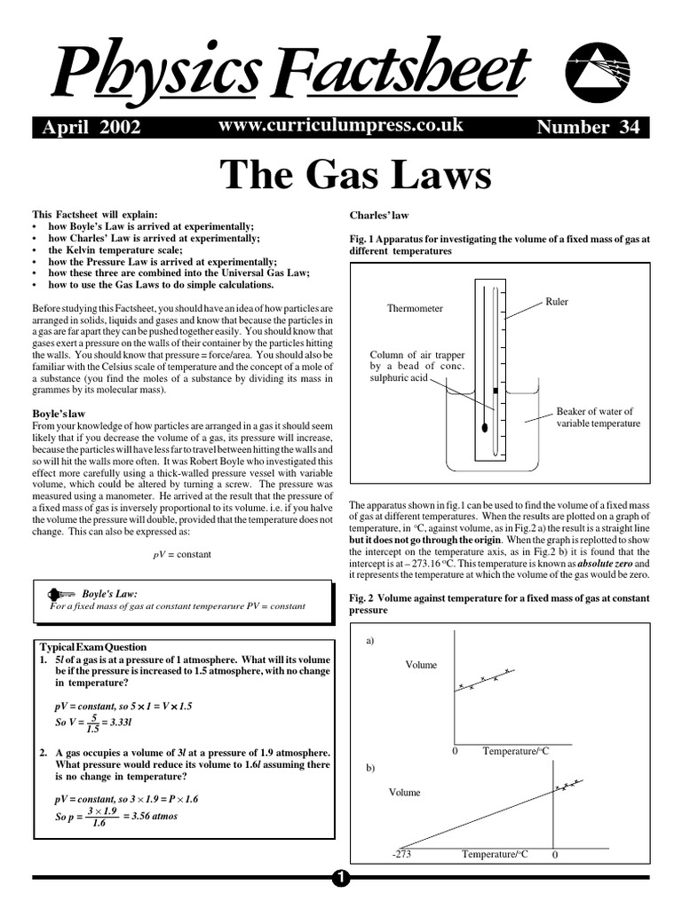 Gas Laws Explained for Students | PDF