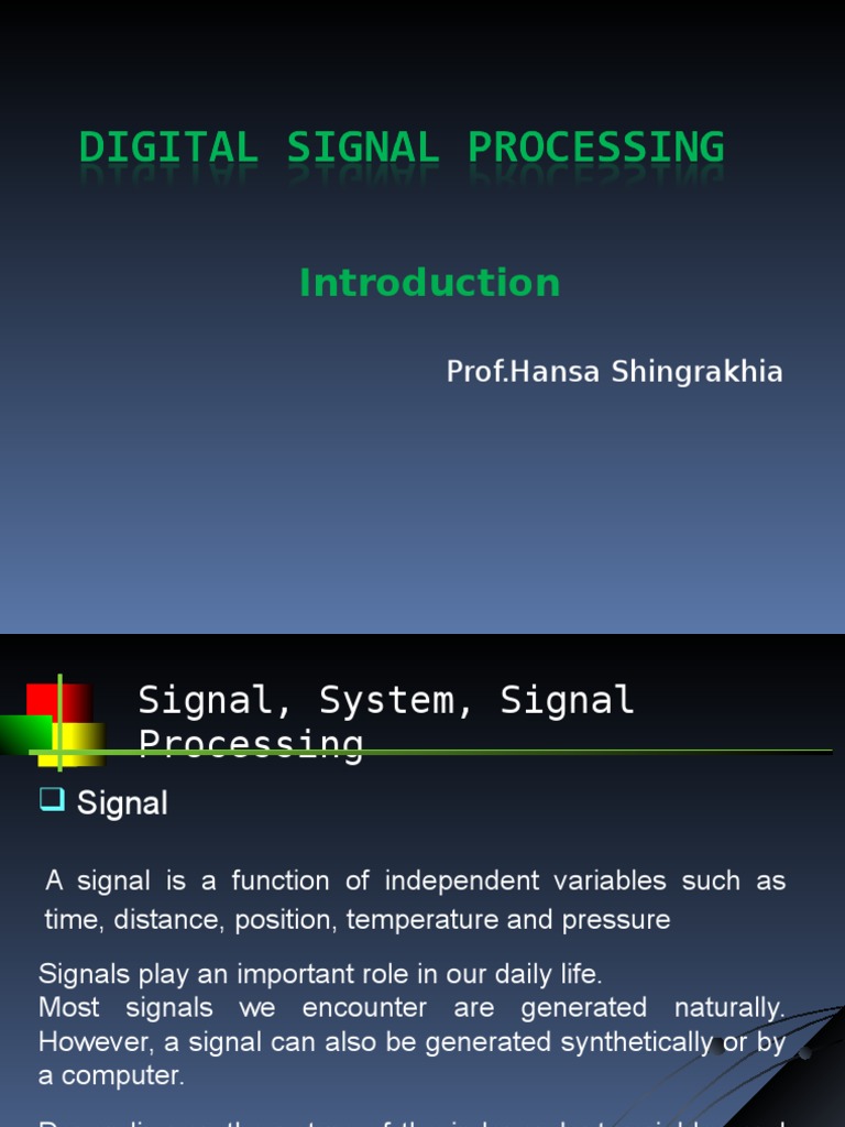 Digital Signal Processing Slides | Download Free PDF | Digital Signal ...