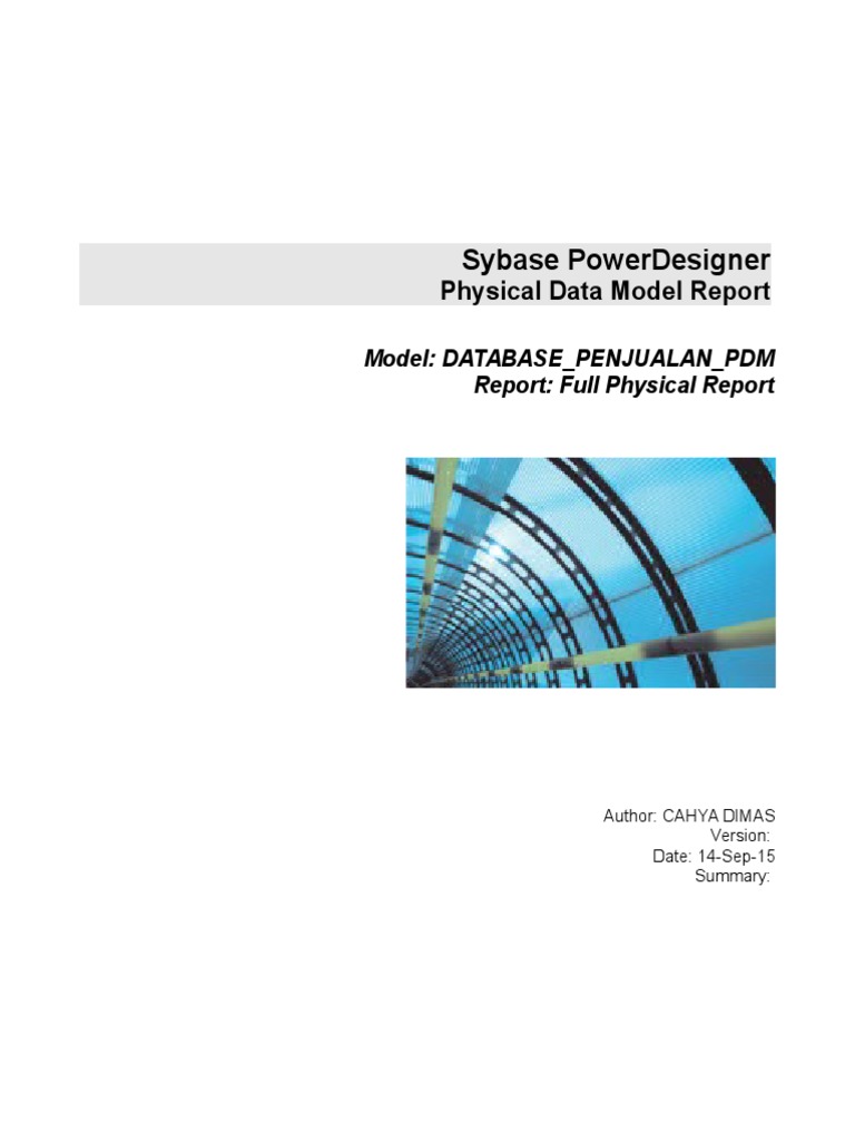 Sybase PowerDesigner Database Model Report | PDF | Database Index ...