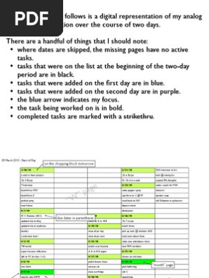Demonstration of Mark Forster's DWM Time Management System