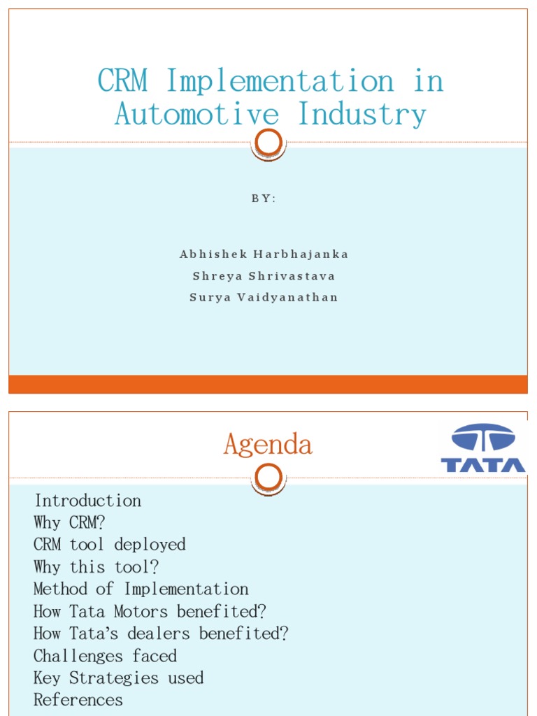CRM Implementation at Tata Motors | PDF | Market (Economics) | Marketing