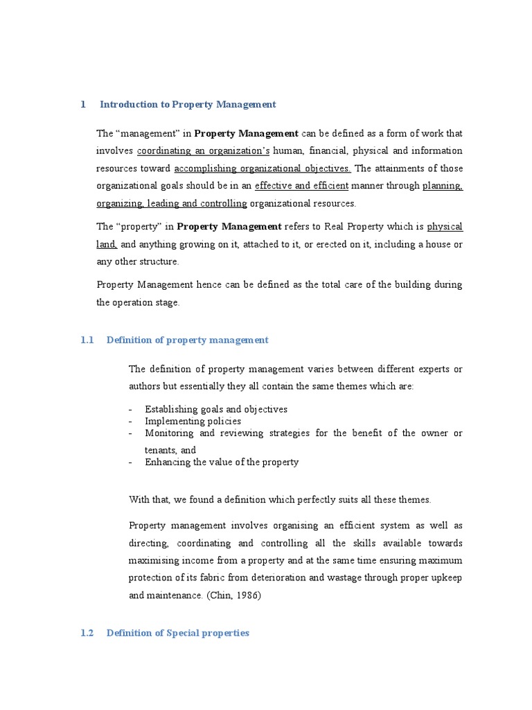 Strategy of Property Management | PDF | Strategic Management | Property ...