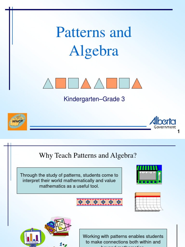 Patterns and Algebra K-3 PowerPoint | PDF | Algebra | Pattern
