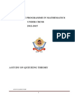 First Degree Programme in Mathematics Under Cbcss 2012-2015: A Study On Queeing Theory