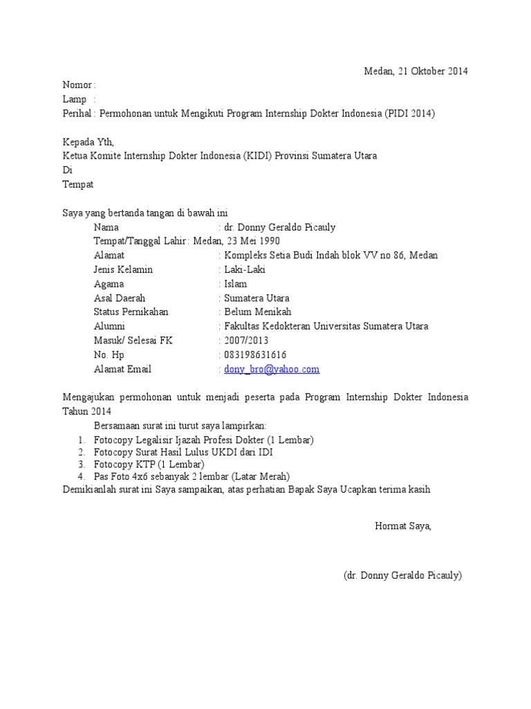 Surat Pernyataan Internship Pdf