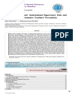 Head of Departments' Instructional Supervisory Role and Teachers' Job Performance: Teachers' Perceptions