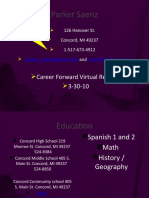 Parker Saenz: Career Forward Virtual Resume 3-30-10