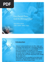 Oro-facial pain and its management