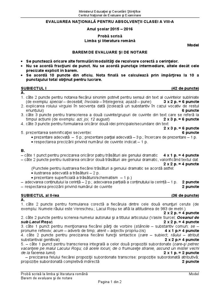 Ministerul Educaţiei Si Cercetării Stiinţifice Centrul Naţional De