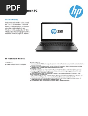 Hp 250 G3 Notebook Pc Datasheet Pdf Laptop Bios
