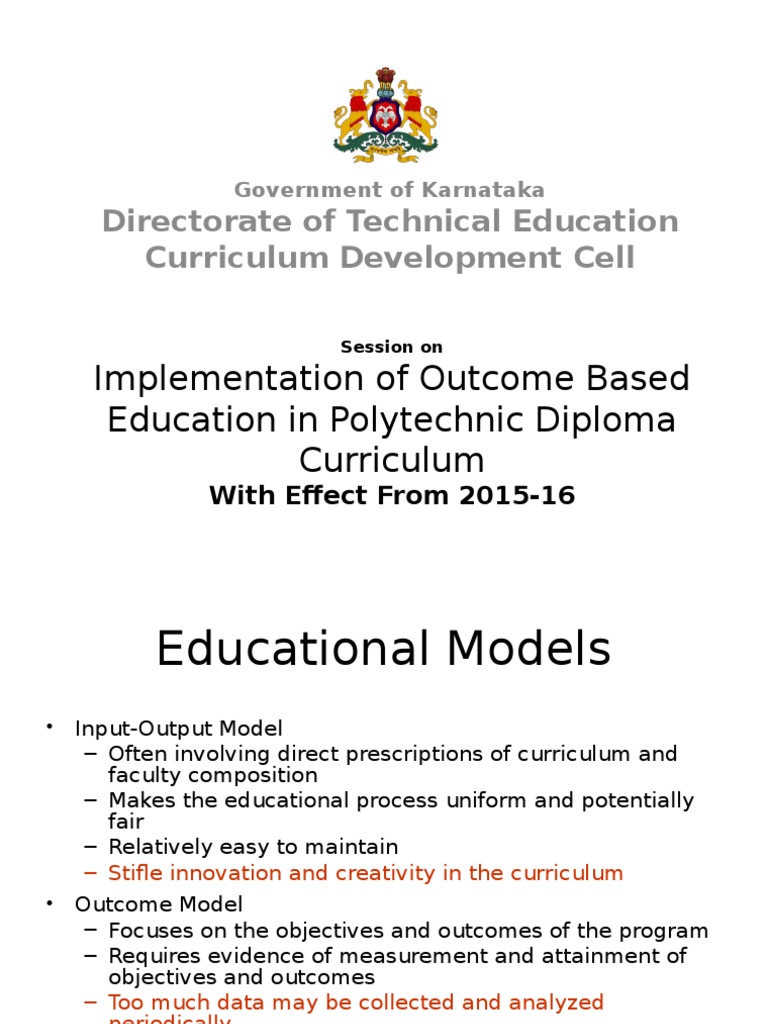 Outcome-Based Education in Polytechnic | PDF | Engineering | Curriculum