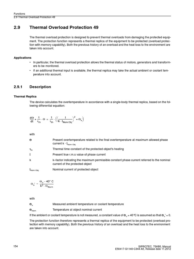 Thermal Overload Protection Guide | PDF