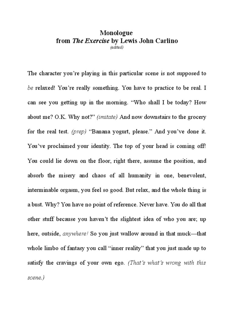 Monologue The Exercise PDF