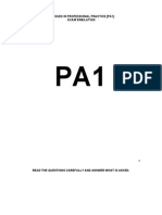 Pa 1 Exam Simulation