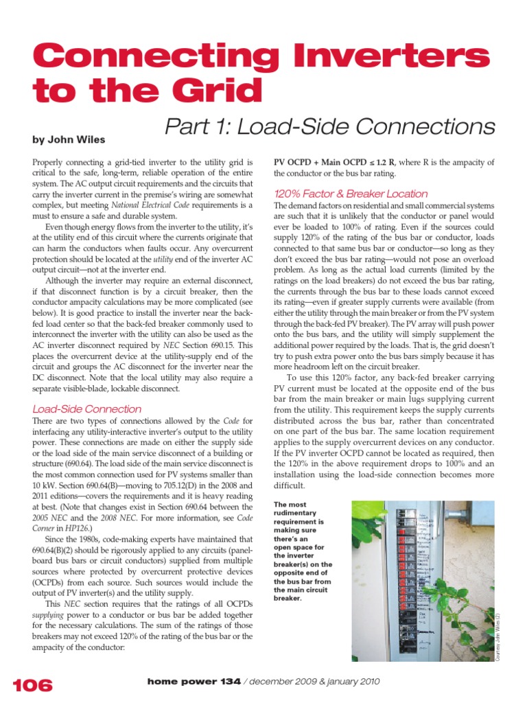 Connecting Inverters To The Grid | PDF | Power Inverter | Alternating ...