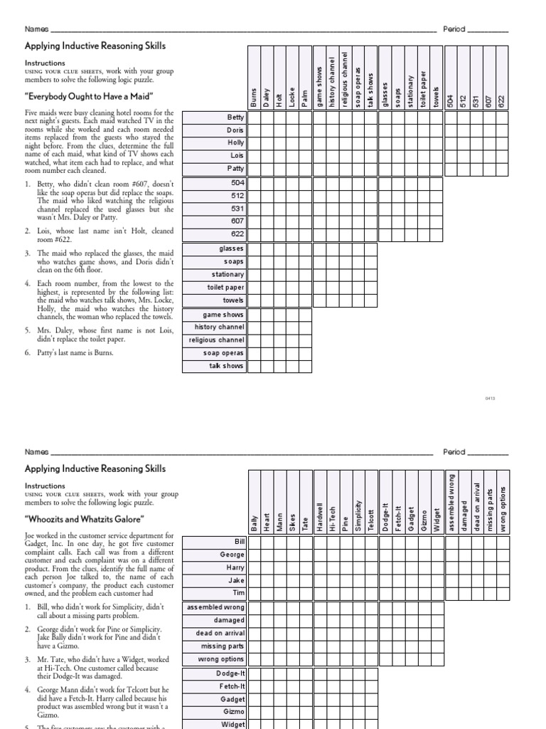 Logic Puzzles (REV-REF 2013) | PDF | Leisure
