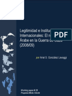 Legitimidad e Instituciones Internacionales: El Rol de La Liga Árabe en La Guerra de Gaza (2008/09)